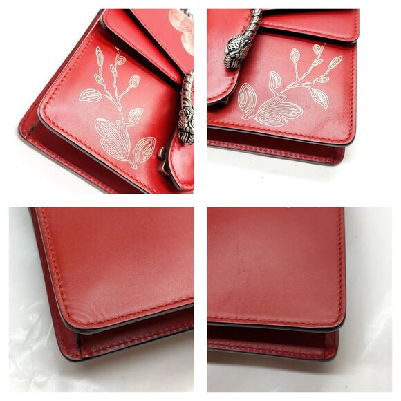 Authentic Gucci Shoulder Bag Red Leather mn828-120826 - Picture 6 of 16